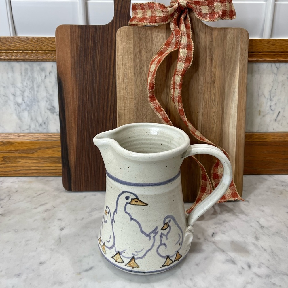 Vintage Geese Stoneware Pitcher